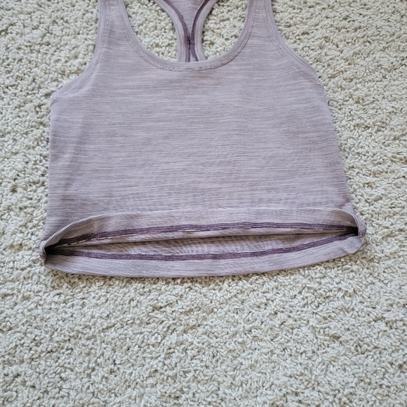 Lululemon Lilac Striped Racerback Crop Tank - Picture 2 of 8